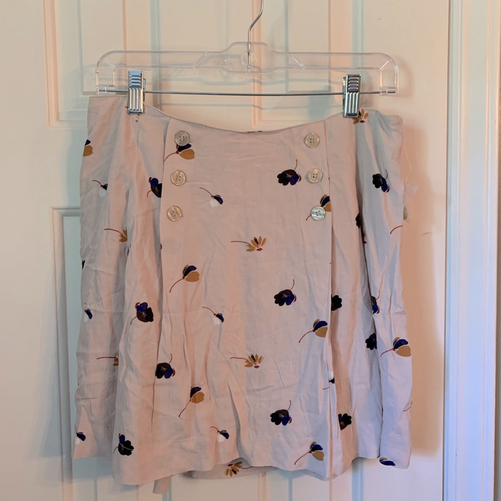 Free People Skirt Cream Floral Sz 10